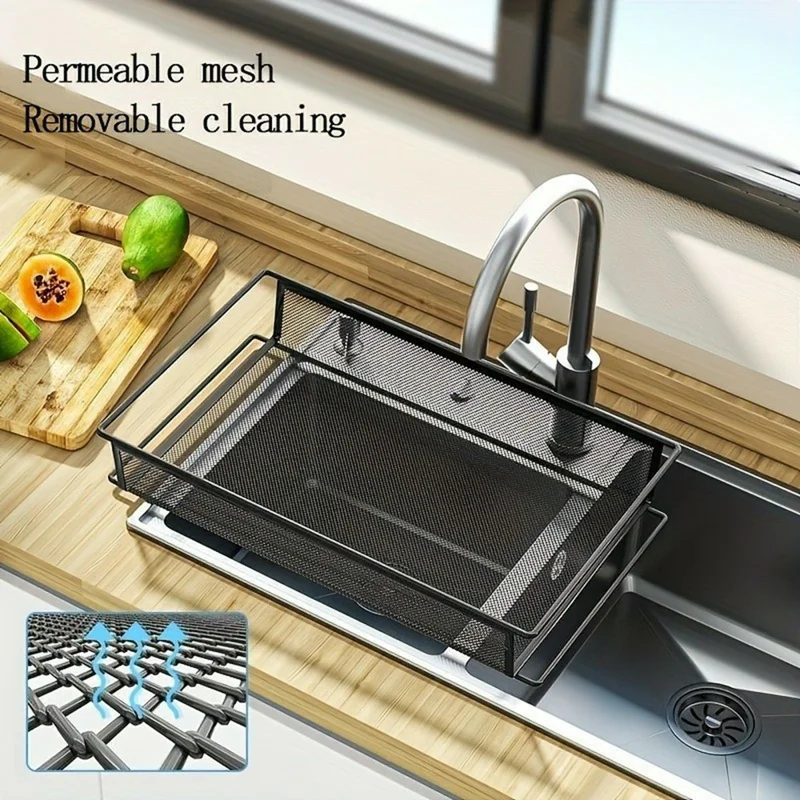 3-lags rullevogn køkkenopbevaringsskab slank organizer med hjul til hjem, badeværelse, vaskeri - Sort