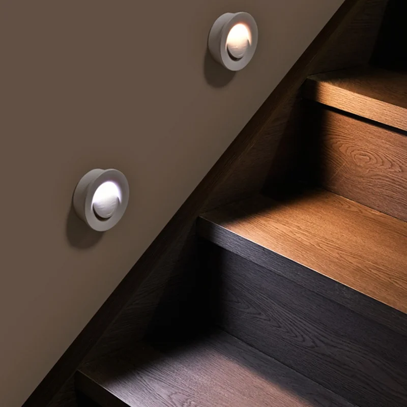 Rechargeable LED Step Light Radar Motion Sensor Wireless Night Light for Stair Hallway Wall Corner - Warm Light