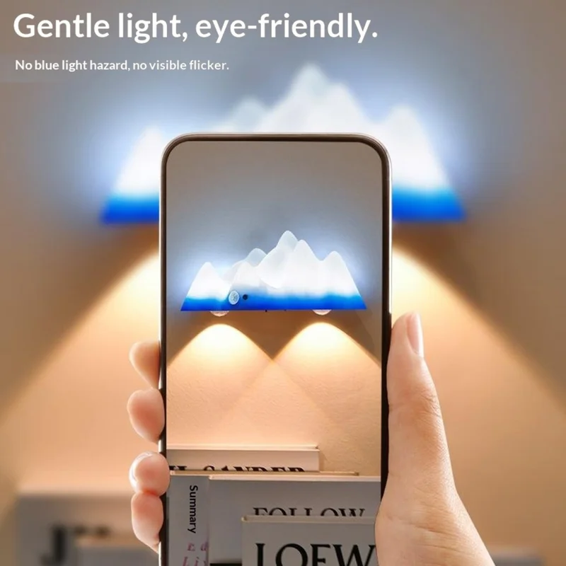 Snow Mountain Shape Rechargeable RGB Motion Sensor Light Remote Control Magnetic Night Light