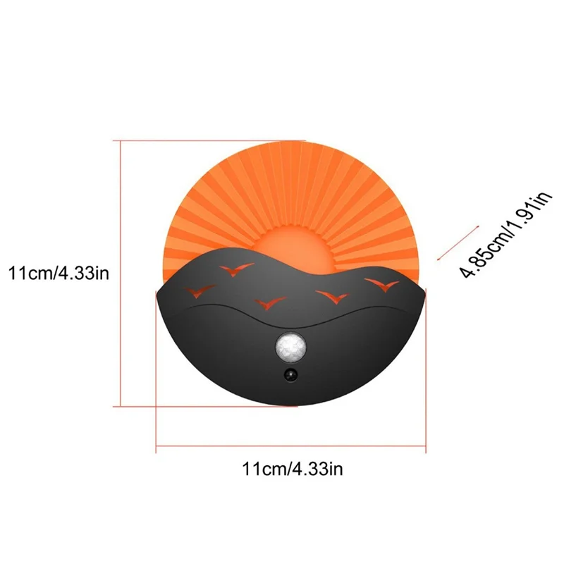 Battery Powered Yellow Light Motion Sensor LED Night Light Remote Control Magnetic Mood Lamp for Bedside