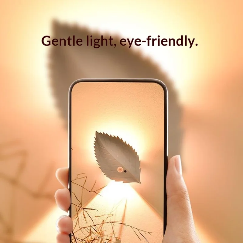 Veilleuse rechargeable en forme de feuille avec capteur de mouvement humain, télécommande, lumière jaune, lampe murale magnétique - Blanc
