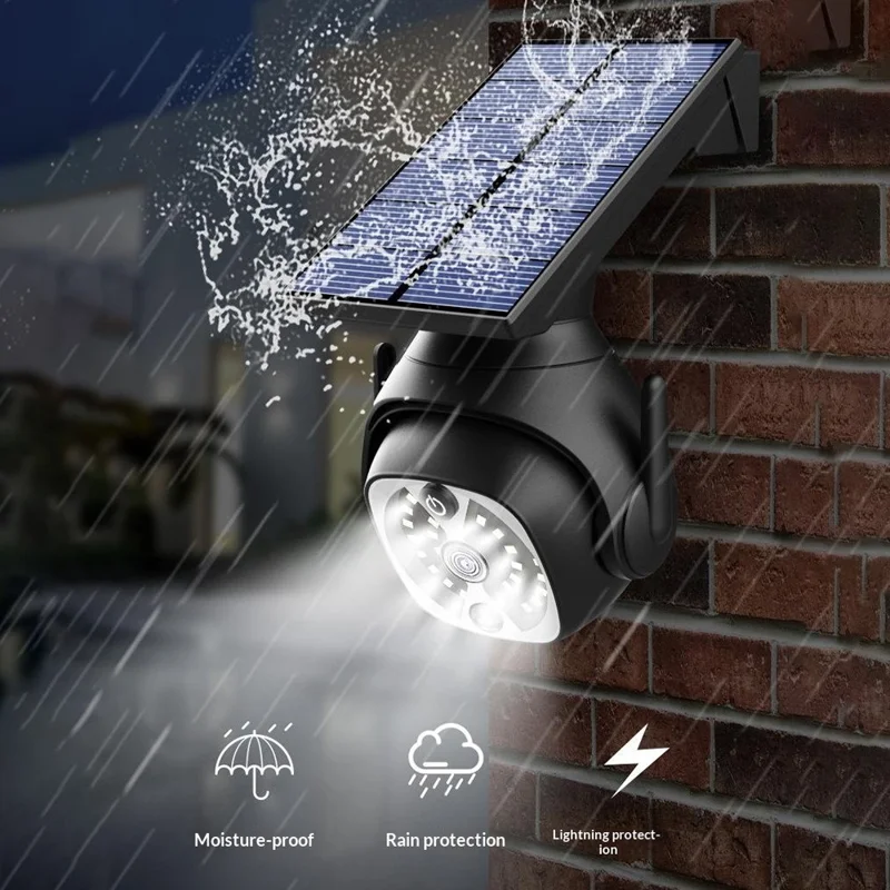 K42A Dummy Camera with Non-rotatable Solar Panel Motion Sensor Solar Powered Simulated Outdoor Security Camera