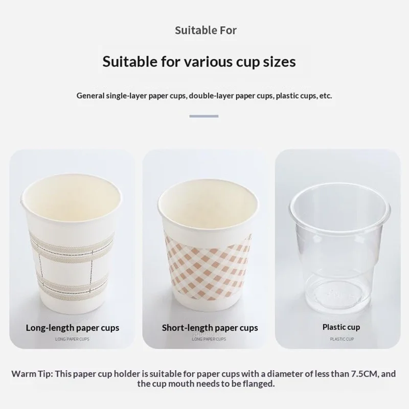 MENGNI 393 Wall Mounted Disposable Cup Dispenser with Storage Compartment Plastic Automatic Paper Cup Organizer - Grey