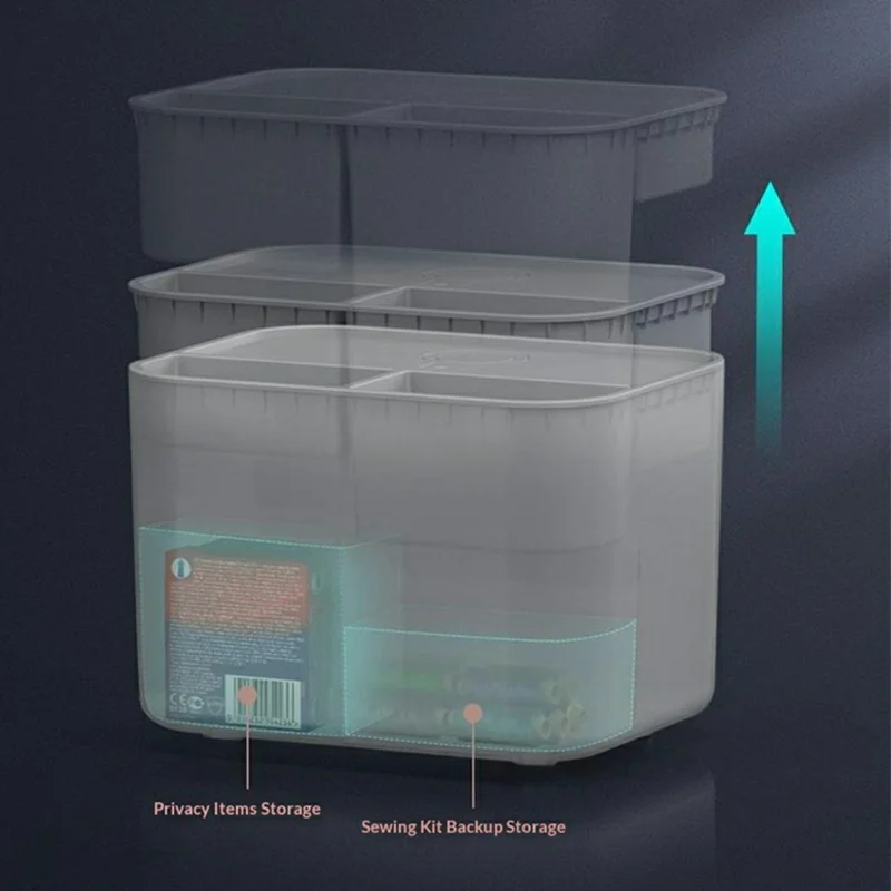 MENGNI 808 Portatessera Multifunzionale Organizzatore per Oggetti Vari con Supporto per Telefono - Grigio