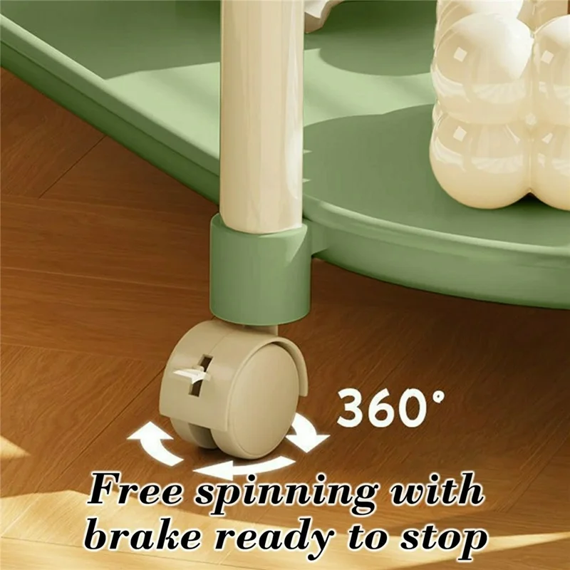 Tavolino su Ruote a 2 Ripiani, Scaffale per la Zona Notte, Tavolino Mobile per Spazi Ristretti, Soggiorno, Camera da Letto - Bianco