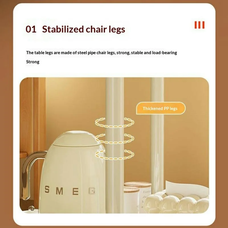 Tavolino su Ruote a 3 Ripiani, Scaffale per la Camera da Letto, Tavolo Mobile per Spazi Ristretti, Soggiorno, Camera da Letto - Bianco