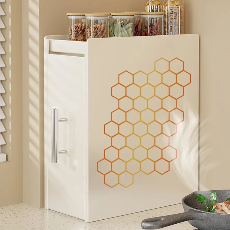 Range-épices escamotable de cuisine de 22,5 cm de profondeur, 2 niveaux, avec crochet magnétique et support pour planche à découper, organisateur en acier au carbone - Blanc