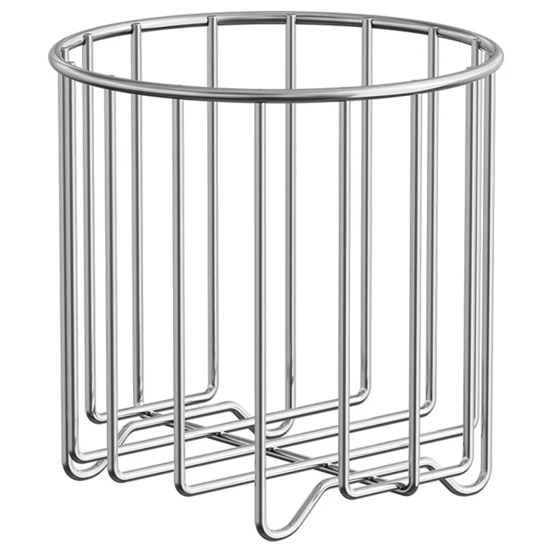 304 Stainless Steel Trash Bag Holder Rack Kitchen Countertop Garbage Rubbish Rack - Silver