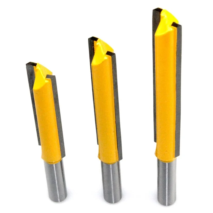 3pcs 8mm de Araquadores de Madeira Haste Roteador Hard Uns Hard Woodworking Woodworking Straight Piclge Faca