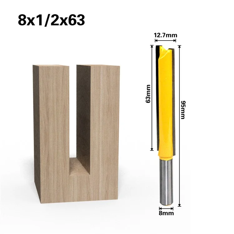 3pcs 8mm de Araquadores de Madeira Haste Roteador Hard Uns Hard Woodworking Woodworking Straight Piclge Faca