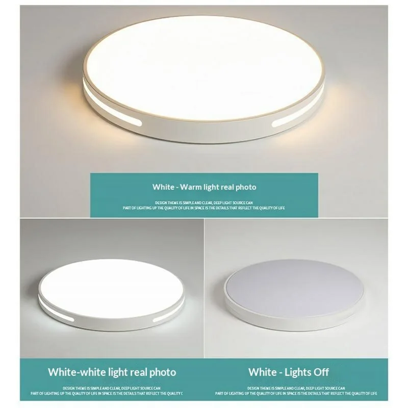 Lampadario LED Rotondo in Plastica 40 cm, 3 Temperature di Colore, 48 W, Luce Bianca, per Camera da Letto e Soggiorno, Illuminazione Decorativa