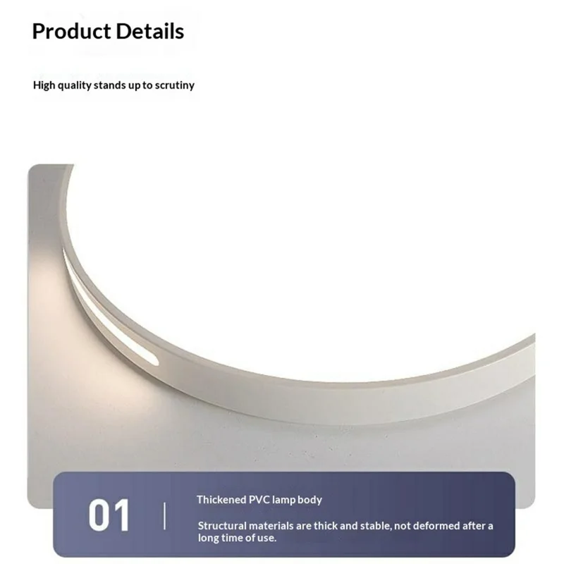 40cm Stepless Dimming 48W Round Plastic LED Ceiling Light Minimalist Decorative Light with English Remote Control - White