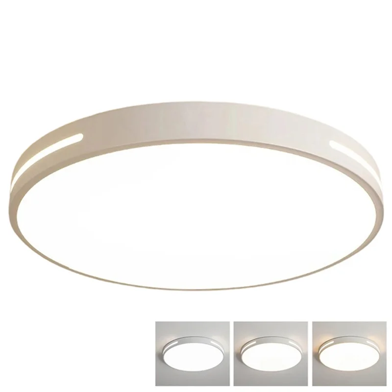 Lampadario LED Rotondo in Plastica 50 cm, 3 Temperature di Colore, 72 W, Luce Bianca, per Camera da Letto e Soggiorno, Illuminazione Decorativa