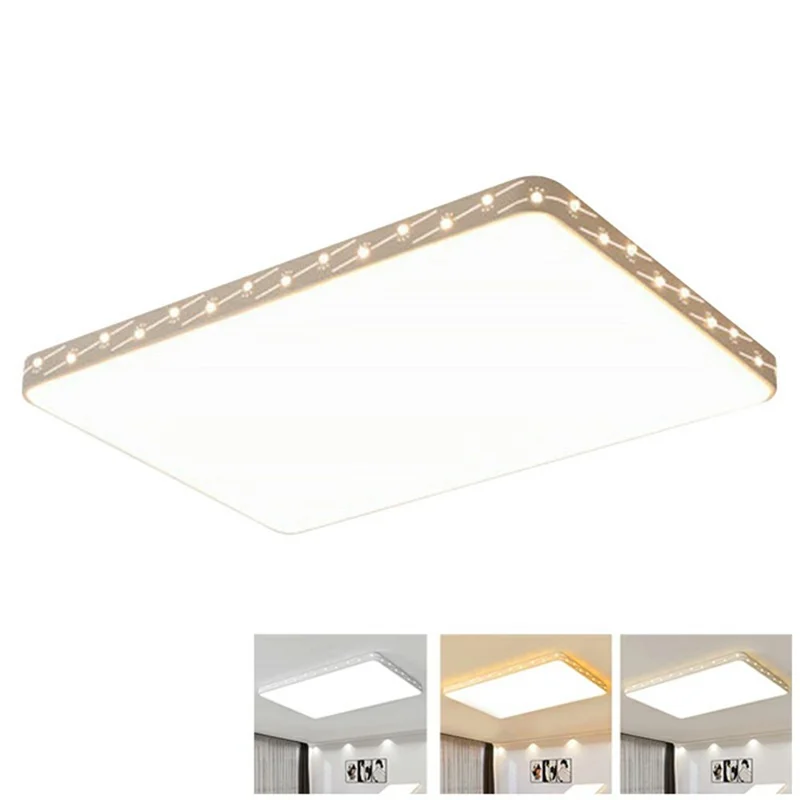 Plafonnier LED minimaliste 110 x 70 cm 240 W, lumière à trois températures de couleur, cuisine salon, luminaire rectangulaire - Blanc