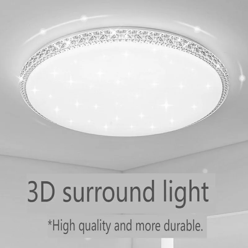 30 cm 24 W vitljust kristallstil LED-taklampa minimalistisk runda taklampa till vardagsrum och sovrum – vit