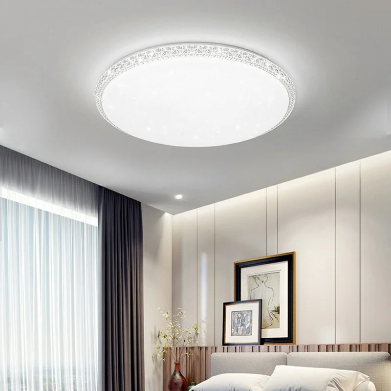 30 cm 24 W vitljust kristallstil LED-taklampa minimalistisk runda taklampa till vardagsrum och sovrum – vit
