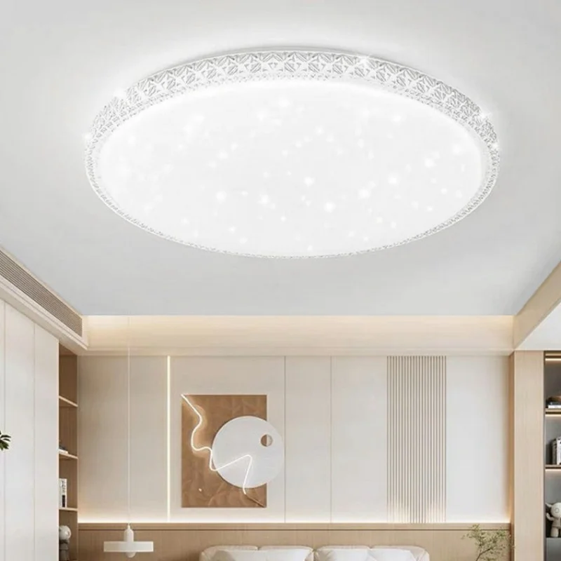 30 cm 24 W vitljust kristallstil LED-taklampa minimalistisk runda taklampa till vardagsrum och sovrum – vit