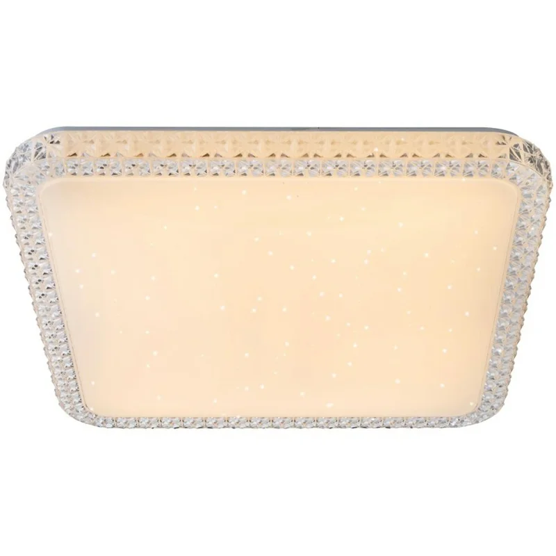 Lampada a Soffitto LED Stile Cristallo 40 x 40 cm 48 W, Luce Quadrata Minimalista con Tre Temperature di Colore per Soggiorno e Camera da Letto - Bianca