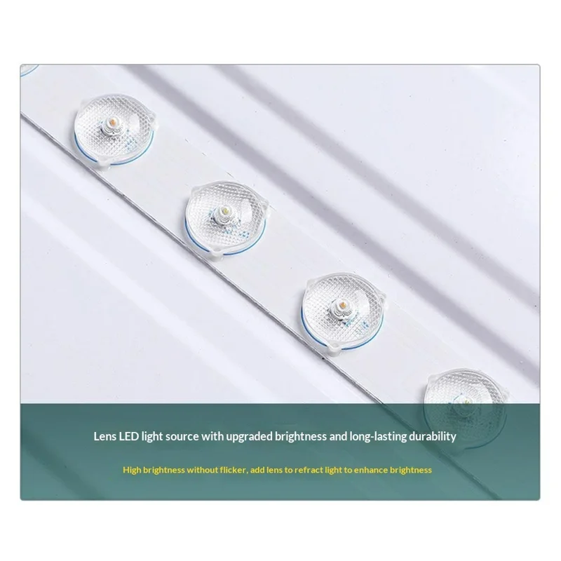 Plafonnier LED 50 x 50 cm 72 W, design cristal, 3 températures de couleur, carré minimaliste pour salon et chambre - Blanc