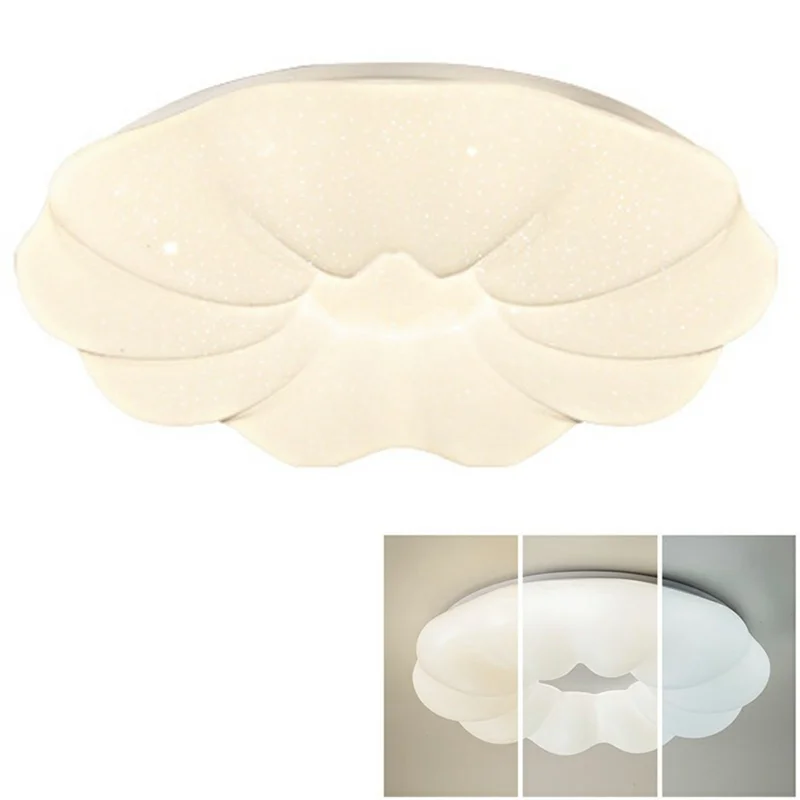 Lampada a Soffitto LED Rotonda 40 cm con 3 Temperature di Colore, 48 W, Stile Moderno Minimalista a Zucca, per Camera da Letto