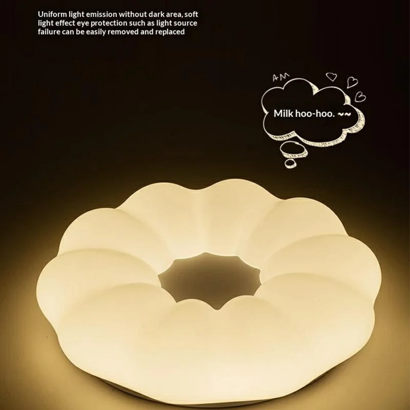 Lampada a Soffitto LED Rotonda 40 cm con 3 Temperature di Colore, 48 W, Stile Moderno Minimalista a Zucca, per Camera da Letto