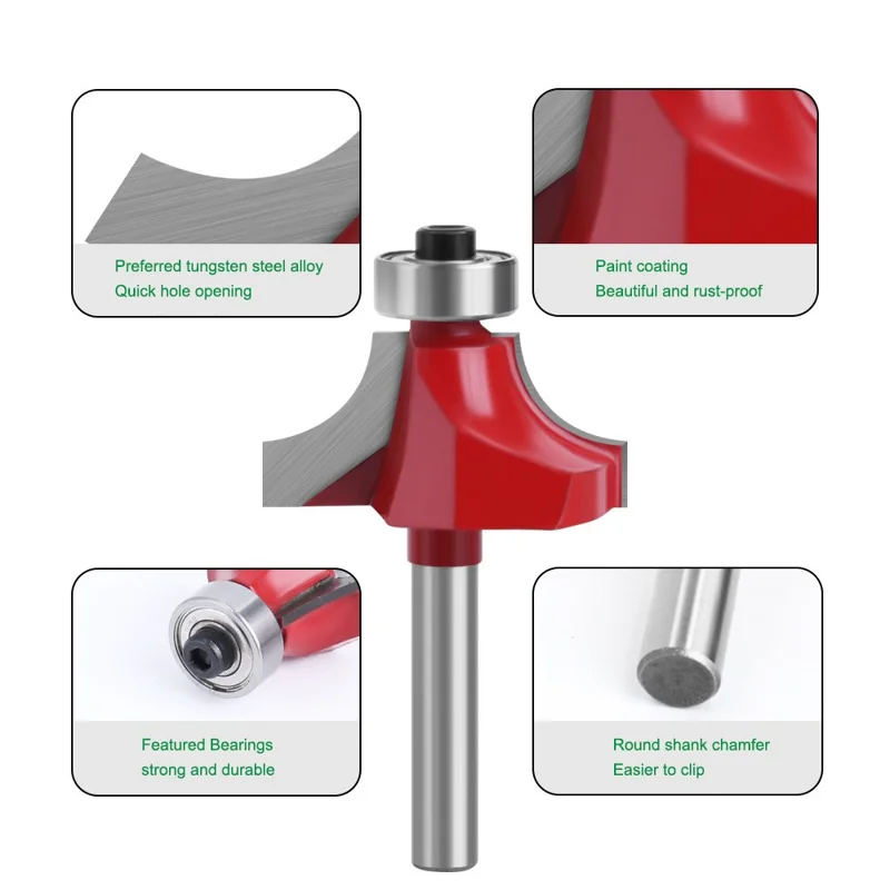 Frezarka o szerokości 1-1/8 cala z trzpieniem 1/4 cala, frez do obróbki drewna MC01035S29