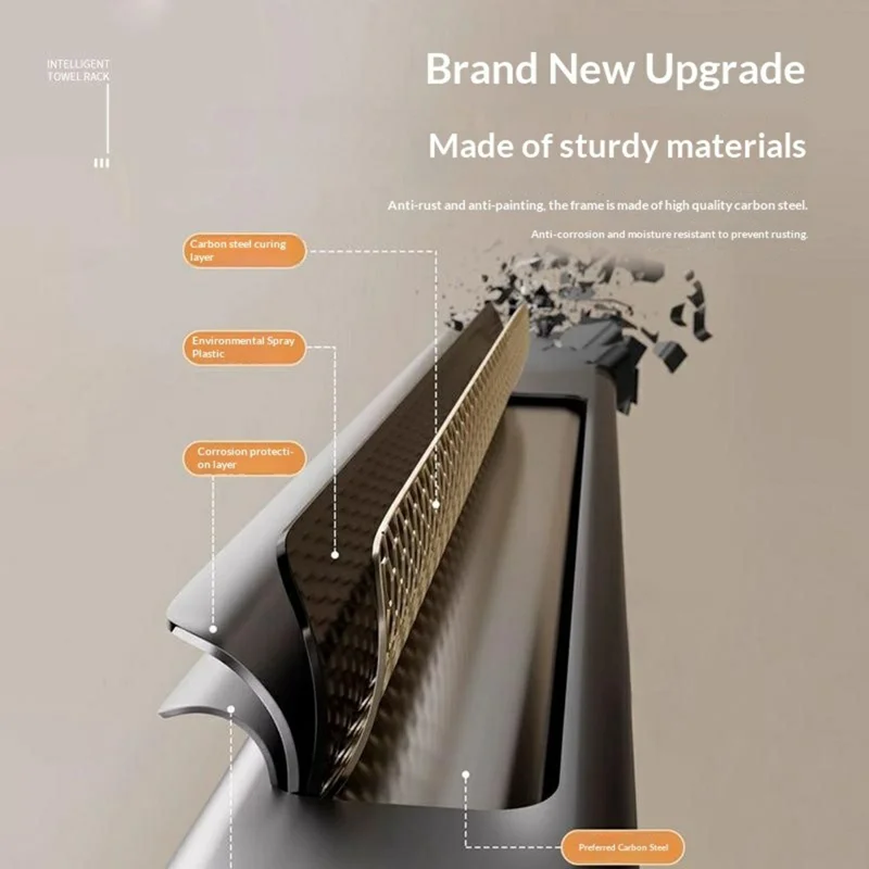 Estante de Piso de 3 Niveles para Toallas, Organizador de Acero al Carbono Antioxidante para Baño, Soporte para Toallas Autosoportado - Negro