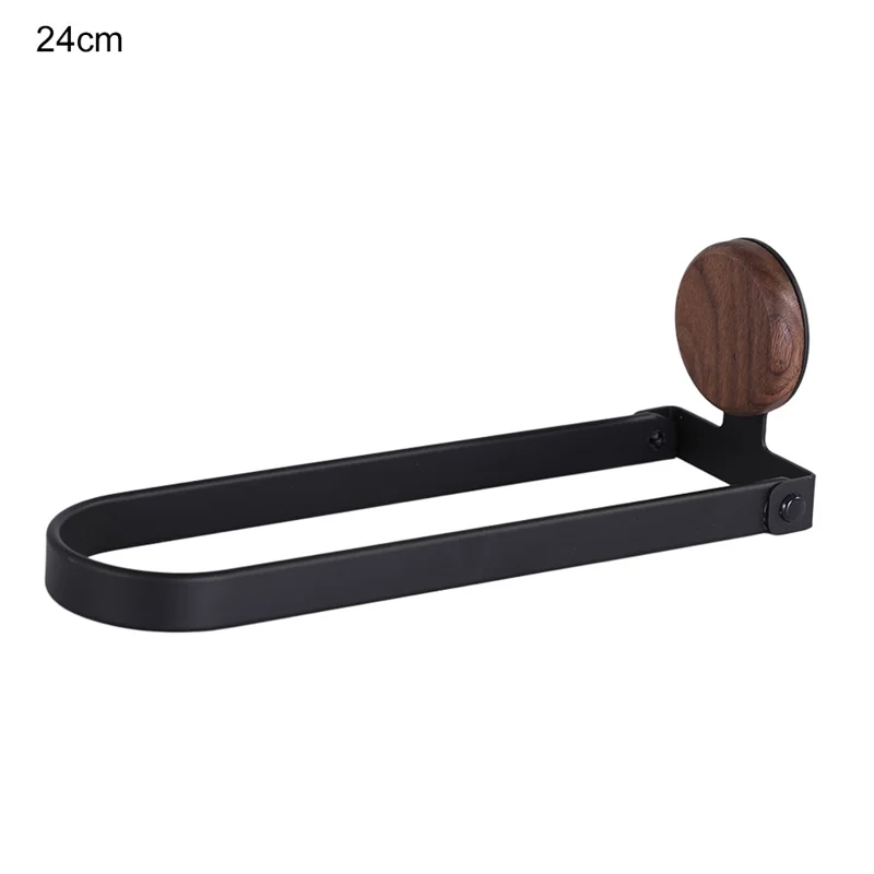 24 cm Toallero de Baño Pared Montaje Adhesivo Toallero Plegable con Estructura Acero Inoxidable Estante - Negro