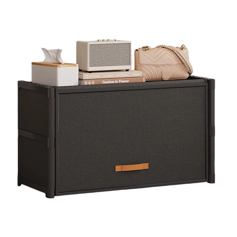 3-уровневая стойка для обуви 64 см, стопка, органайзер с откидной крышкой, магнитный замок, пылезащитный шкаф для обуви - черный