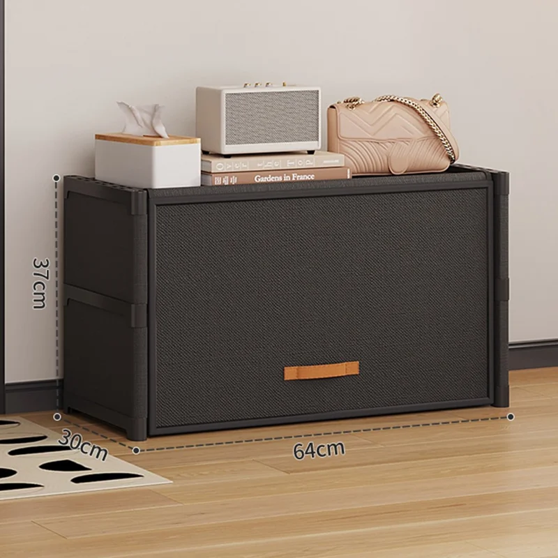 3-уровневая стойка для обуви 64 см, стопка, органайзер с откидной крышкой, магнитный замок, пылезащитный шкаф для обуви - черный