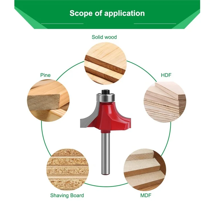 MC01035S35 1 / Vástago de 4 Pulgadas 1-3 / Ancho de 8 "redondea Sobre la Herramienta de Cortador de Carpintería de Broca Enrutador