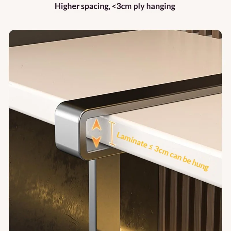 Estante de almacenamiento extensible grande de 50-90 cm, organizador bajo armario de acero al carbono, estante telescópico - Negro