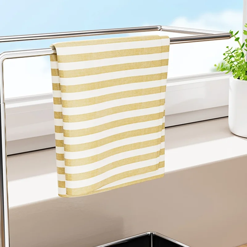 Kitchen Sink Organizer Rack Sponge Holder Dish Cloth Drying Rack with Drainage - Matte Black