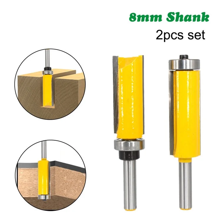 MC02214 2pcs / Definir 8 mm de Haste de Haste de Descarga de Barra / Modelo de Corte de Rolamento Cutter de Moagem de Madeira Com Caixa de Plástico