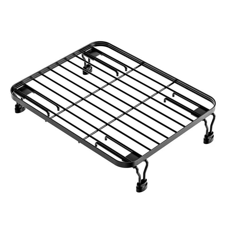 Expandable Over Sink Dish Drying Rack Kitchen Drainer Shelf, One-Way Retractable - Black