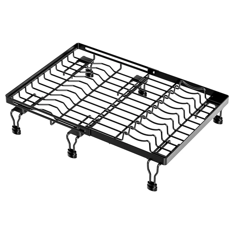 Expandable Over Sink Dish Drying Rack Kitchen Drainer Shelf, Dual-Way Retractable - Black