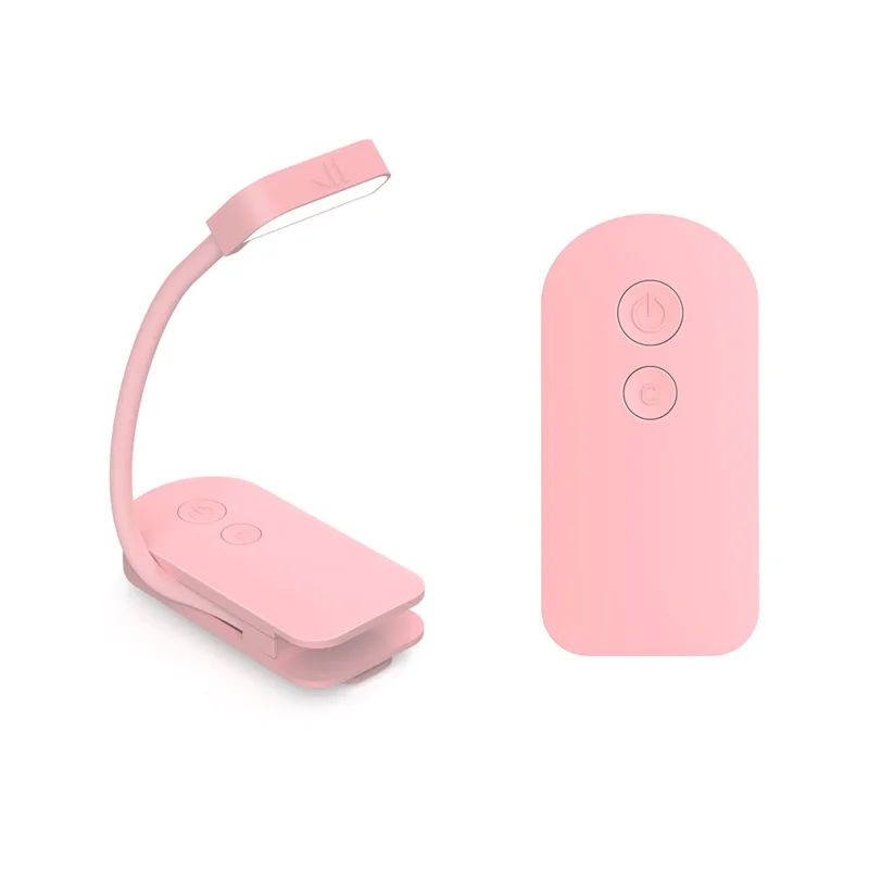 F26 3 Color Temperatures Clip-on Reading Light Mini LED Desk Lamp for Students Study - Pink