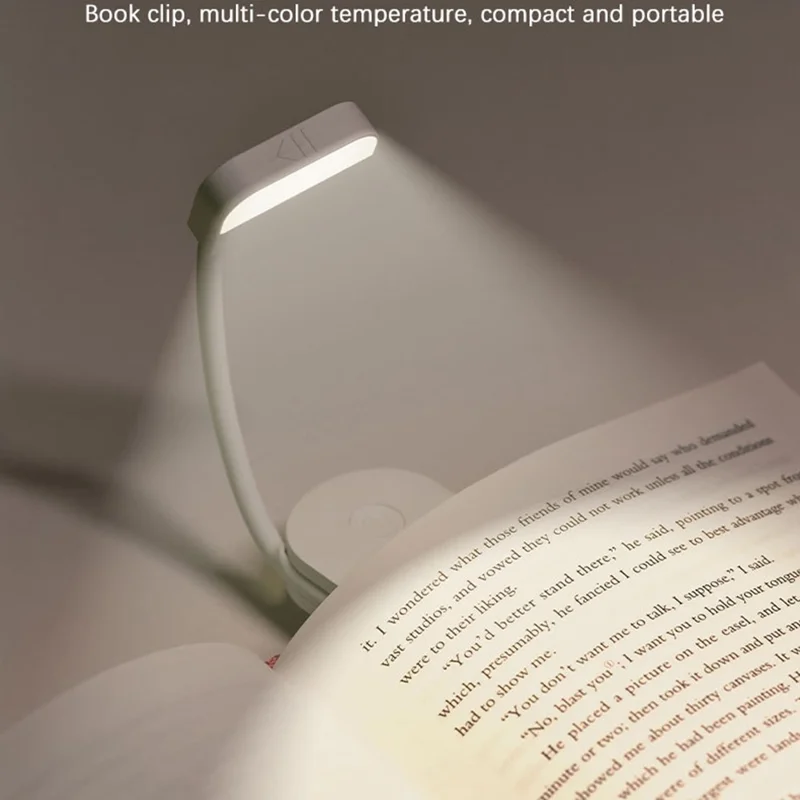 F26 3 Color Temperatures Clip-on Reading Light Mini LED Desk Lamp for Students Study - Pink