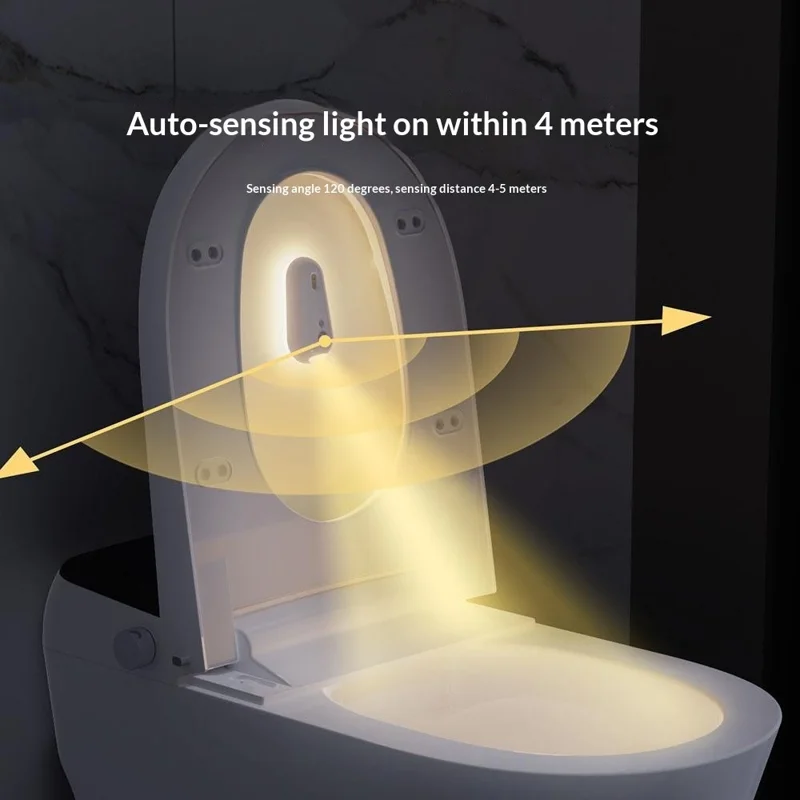 F21 RGB Toilet Sensor Light with UV Sterilization Rechargeable Motion Sensor Toilet Night Light - White