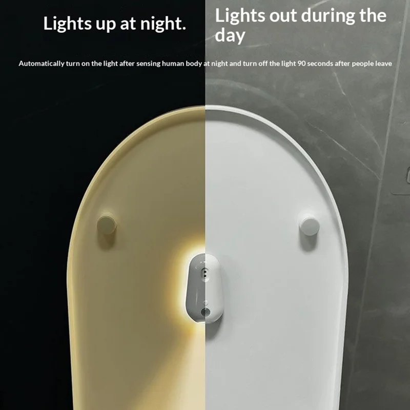 F21 RGB Toilet Sensor Light with UV Sterilization Rechargeable Motion Sensor Toilet Night Light - White