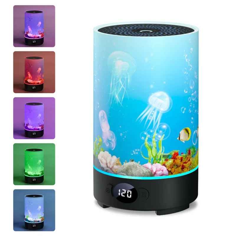 F36 200ml Aroma Diffuser Humidifier RGB Lighting Essential Oil Ultrasonic Mist Maker with Timer - Ocean