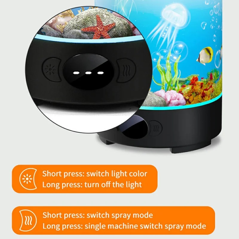 F36 200ml Aroma Diffuser Humidifier RGB Lighting Essential Oil Ultrasonic Mist Maker with Timer - Ocean