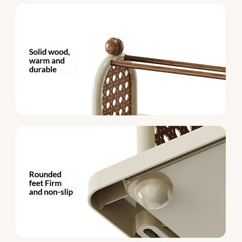 Suporte para Copos Organizador de Secretária Prateleira de Armazenamento para Copos de Água para Cozinha Casa de Banho Canecas Copos - Branco