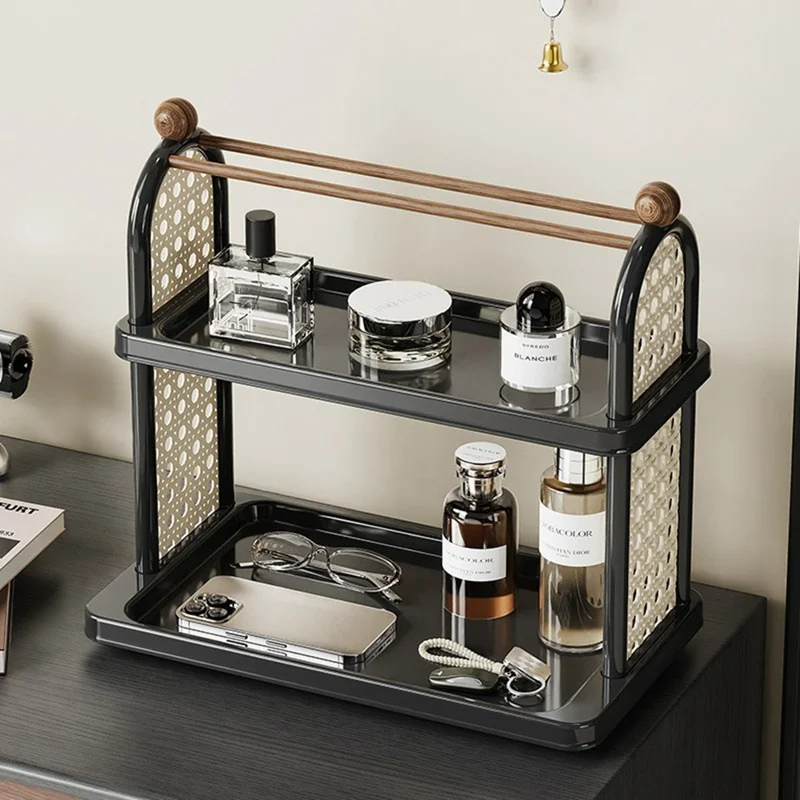 2-уровневая стойка-органайзер для чашек, полка для хранения стаканов, кружек, столовых приборов на стол, в кухню, ванную комнату - белый