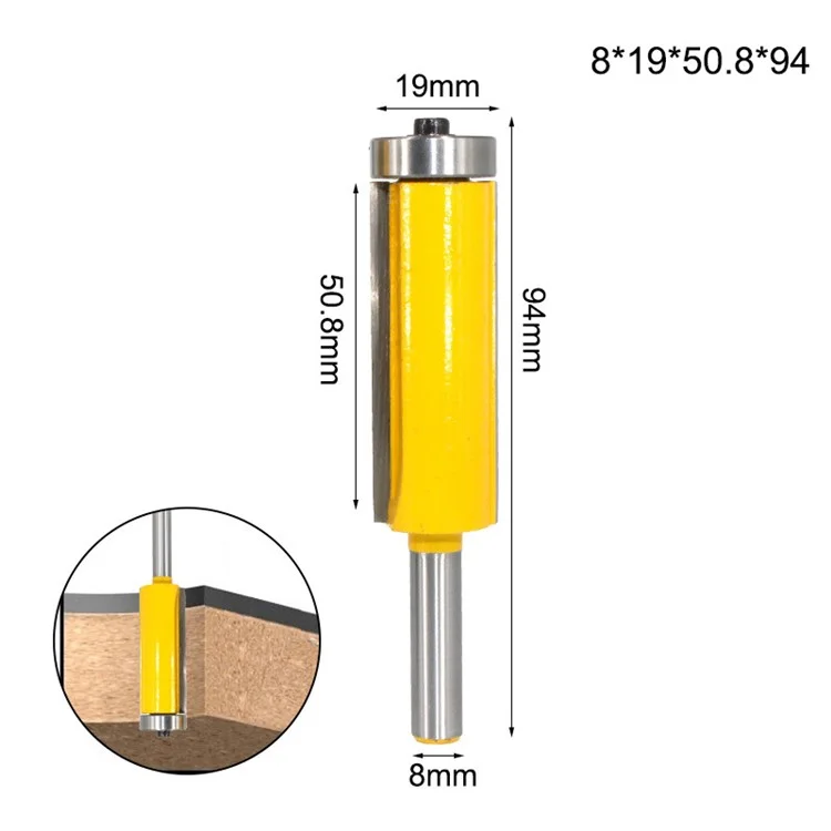 MC02214 Rolamento de Haste de 8 mm Roldando o Roteador Bit Bit Milling Cutter Carpenter Tool Com Caixa de Plástico