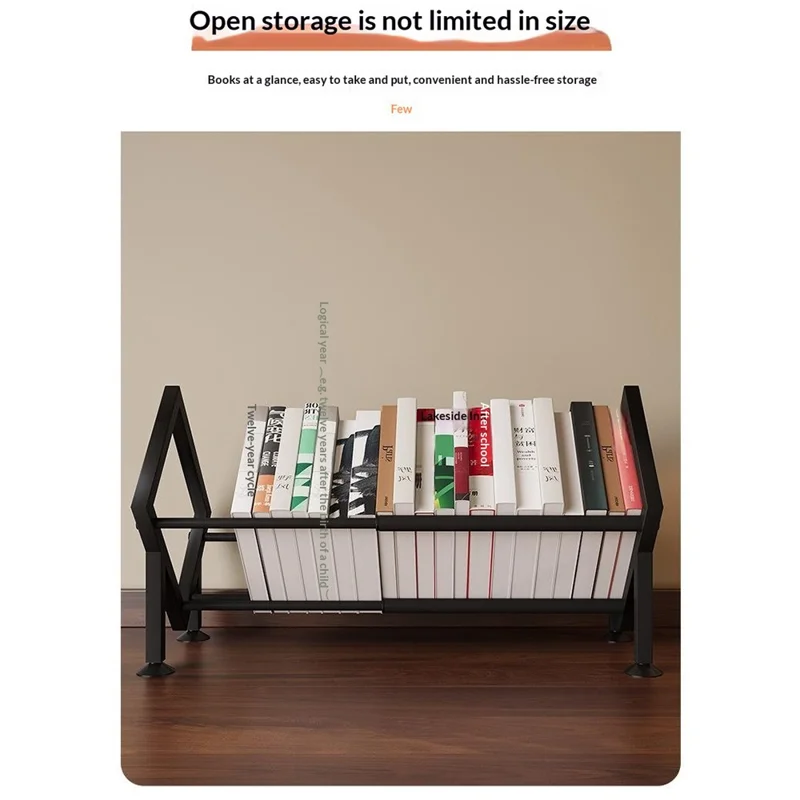 Desktop Adjustable Bookshelf Metal Expandable Book Rack for Office Study Room Organization - Black