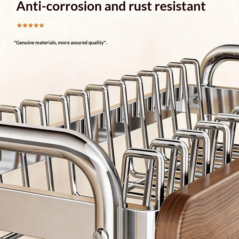 3-Tier  Stainless Steel Dish Drying Rack Dish Drainer Bowl Kitchen Organizer