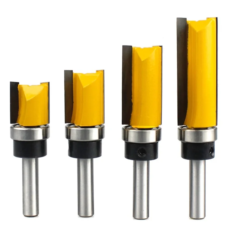 MC03007-8mm Shank 4Pezzi / Set Dima Trim Cerniera Fresatura Router Bit Lavorazione del legno Fresa dritta End Mill Trimmer Fresa a raso