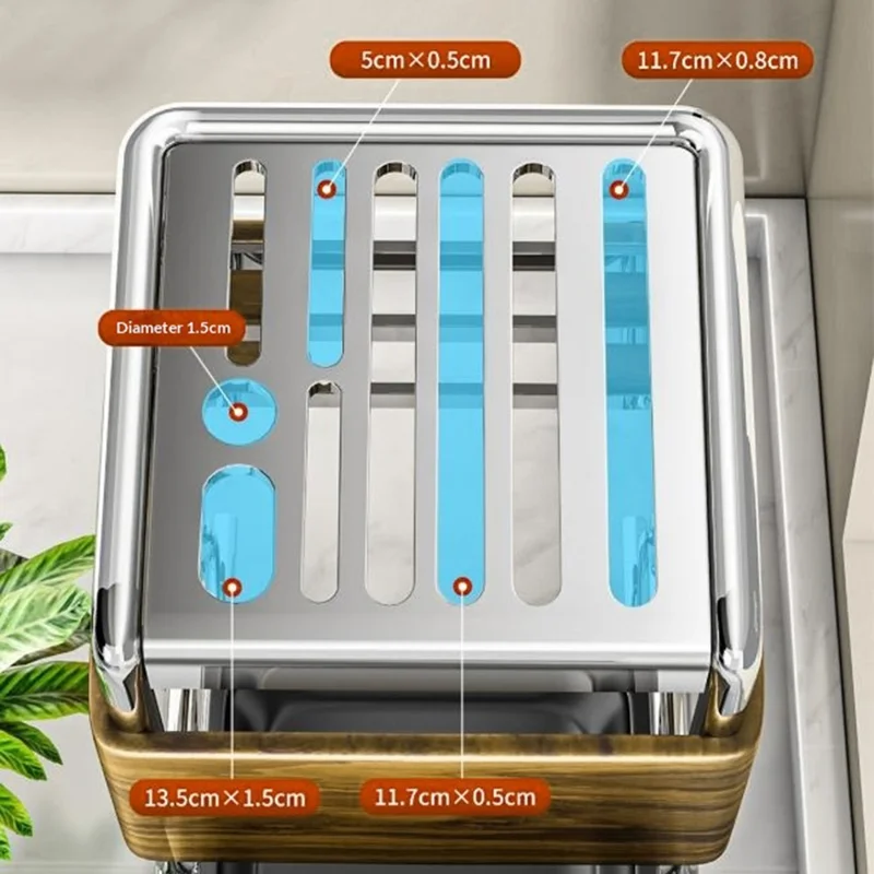Kitchen Knife Block Holder Multifunctional Cutlery Storage Rack Kitchen Accessories with Drip Tray