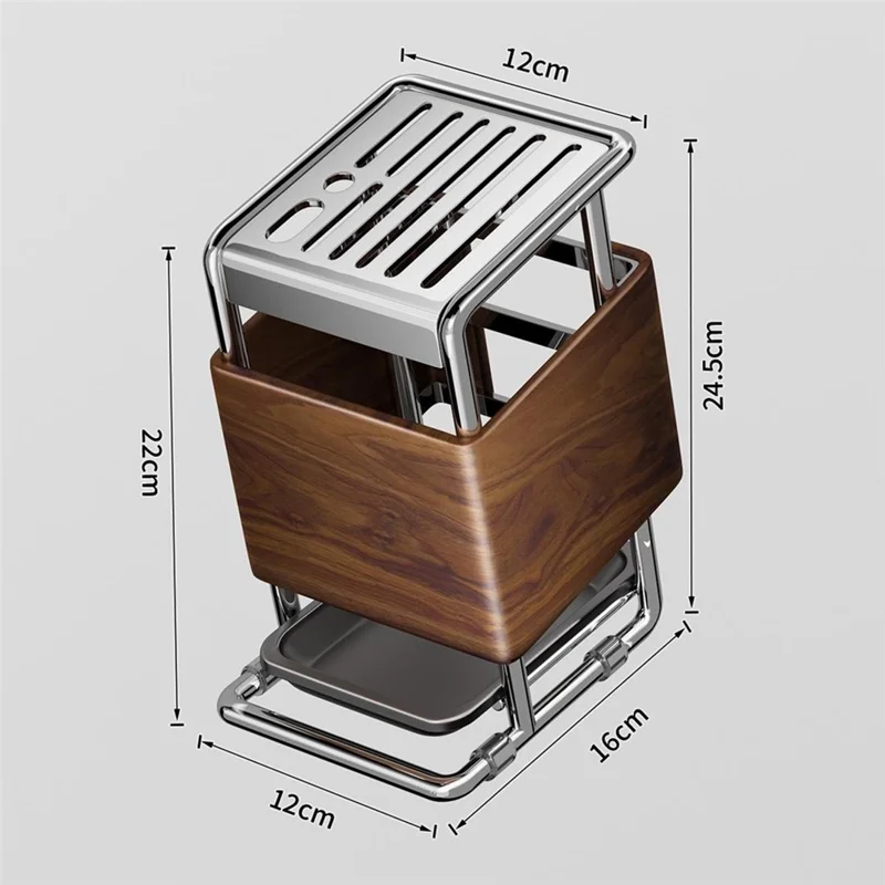 Kitchen Knife Block Holder Multifunctional Cutlery Storage Rack Kitchen Accessories with Drip Tray